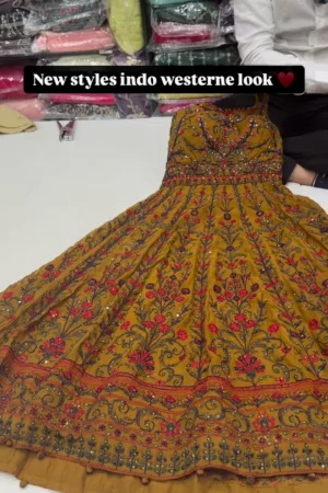 Yellow Bel Buti Patterned Stitched Suit