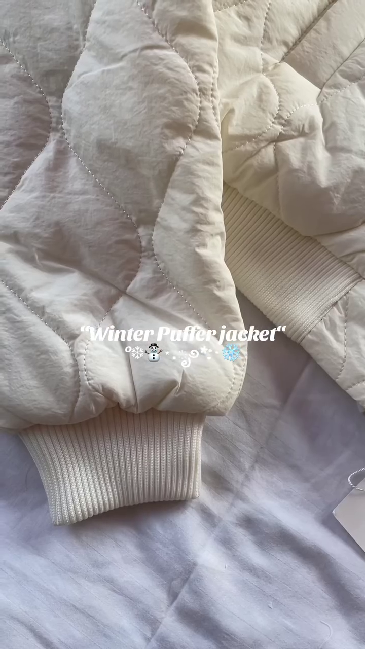 Classic White Quilted Winter Puffer Jacket - Image 3