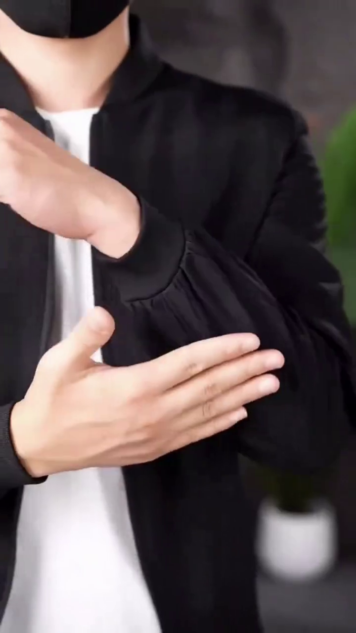 Classic Black Lightweight Bomber Jacket - Image 4