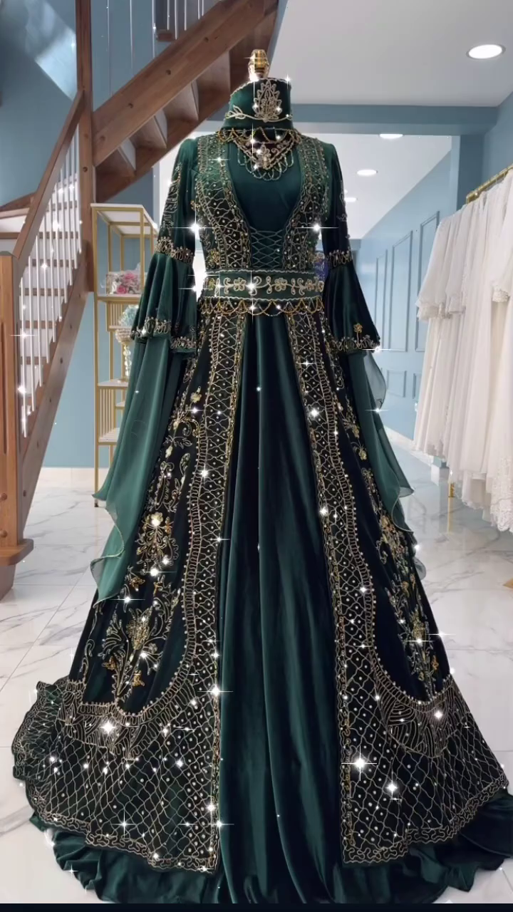 Georgette Readymade Sharara Top Lehenga in Dark Green