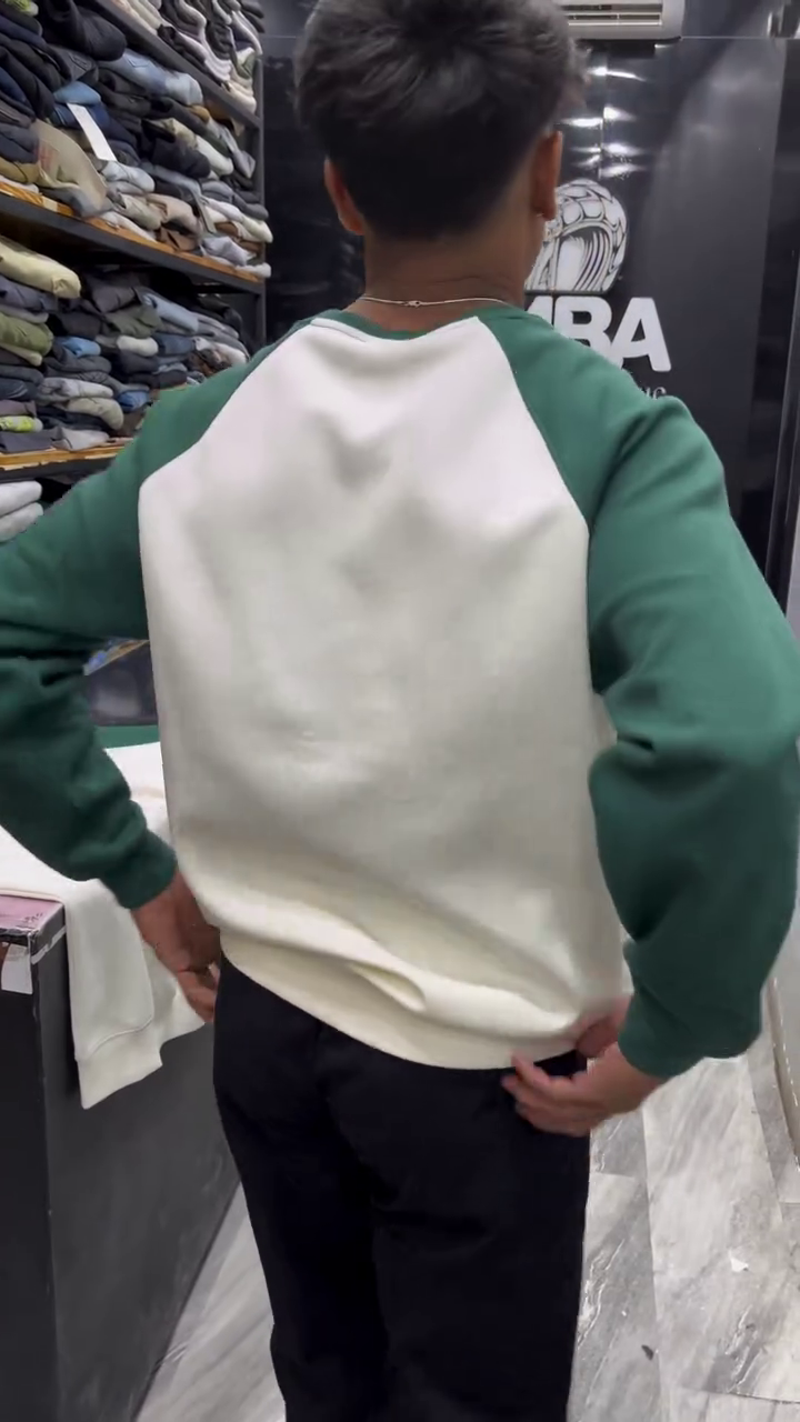 Relaxed Fit Typography Embroidered Raglan Sleeves Sweatshirt - Image 7