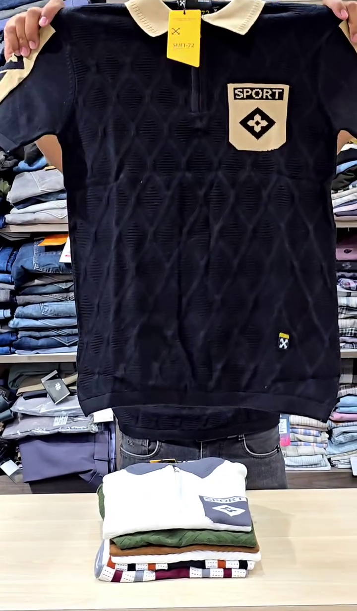Men Polo Collar Slim Fit T-shirt