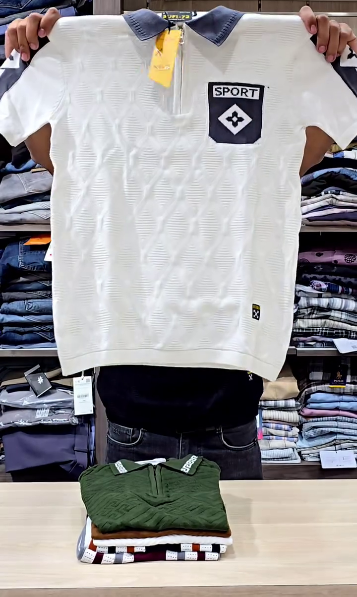 Men Polo Collar Slim Fit T-shirt - Image 7