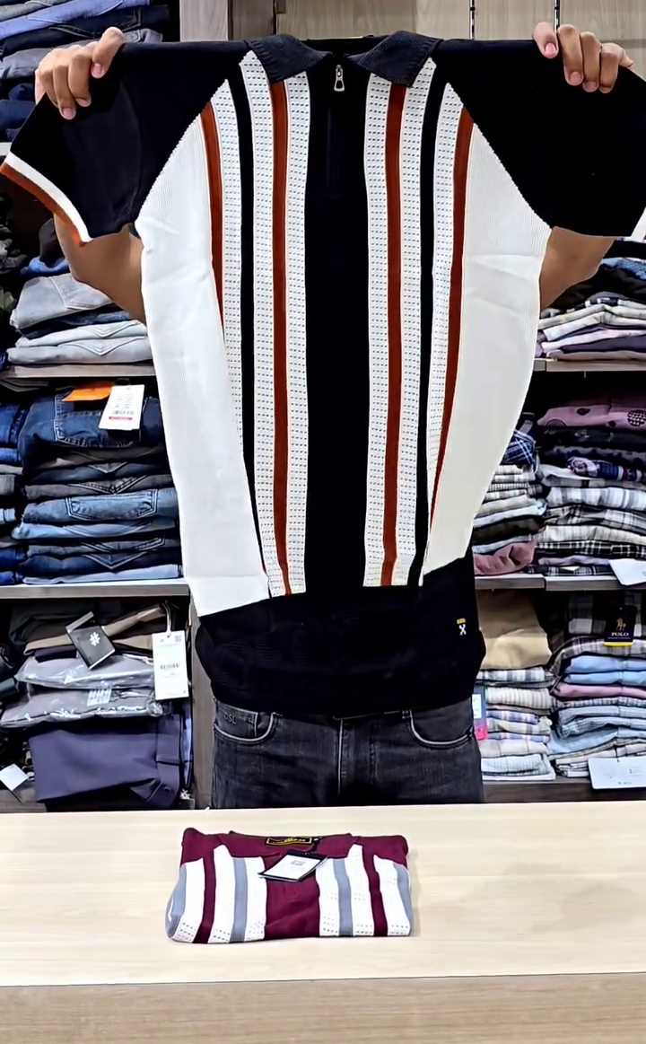 Men Polo Collar Slim Fit T-shirt - Image 4