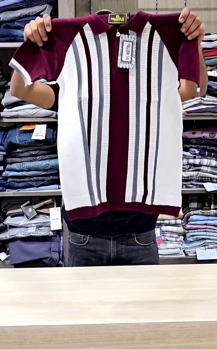 Men Polo Collar Slim Fit T-shirt - Image 3