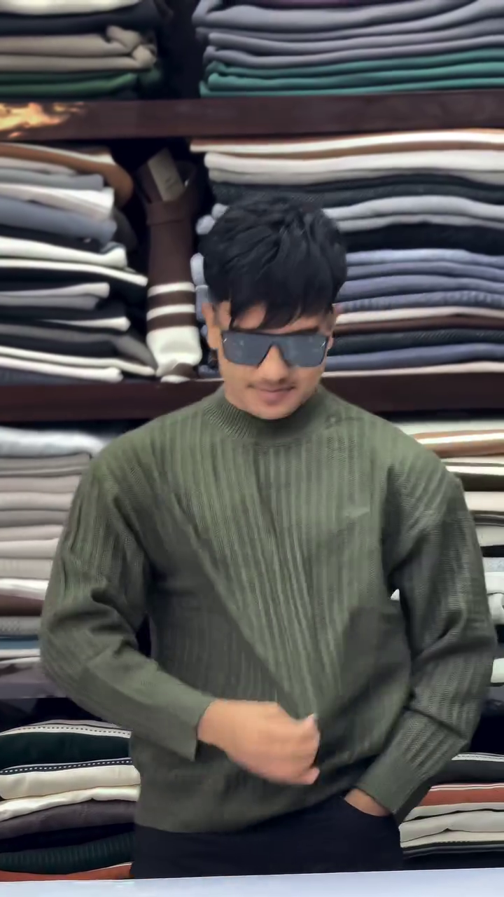 Premium Stretchable Smart Men’s Knitted Full Sleeve T-Shirt - Image 5