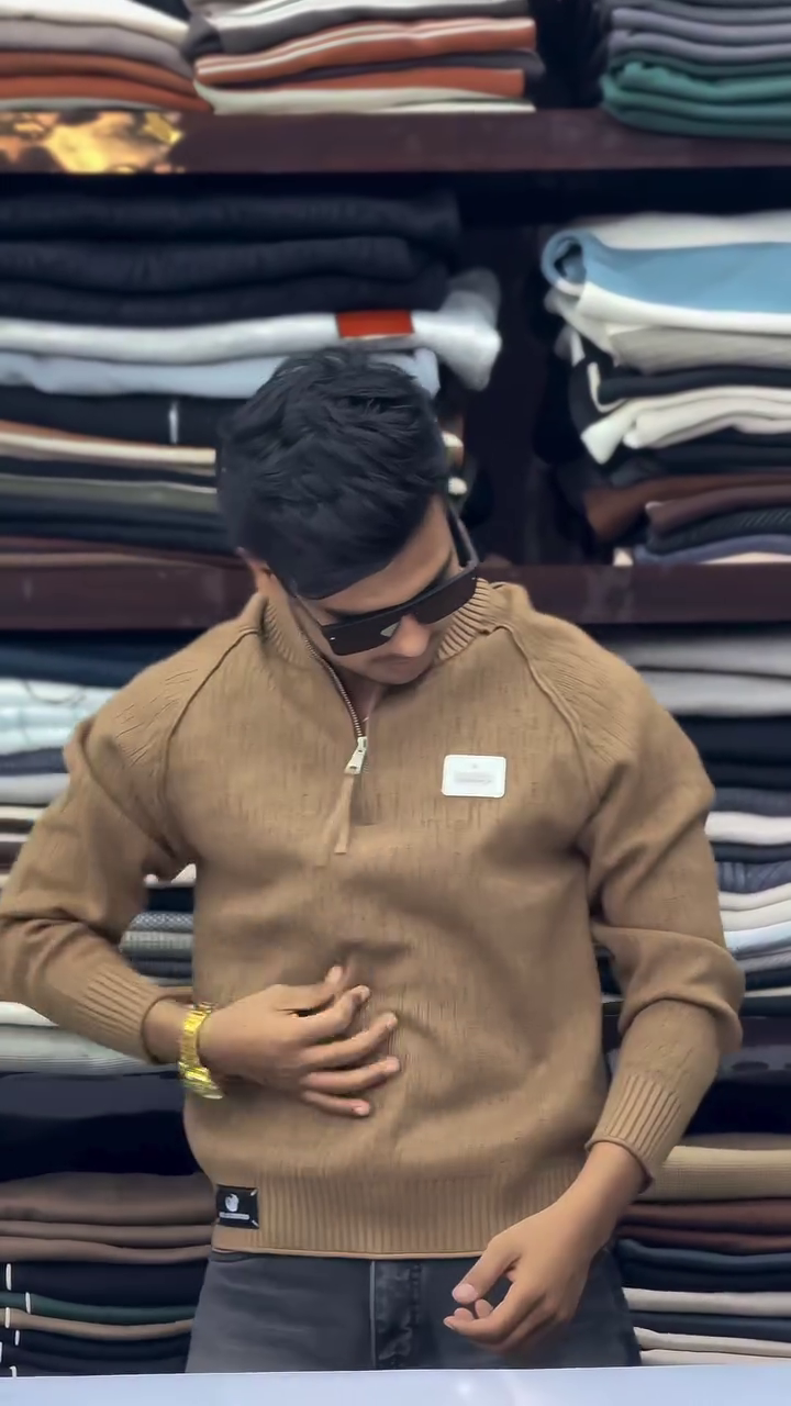 Premium Stretchable Men’s Full Sleeve Knitted T-Shirt